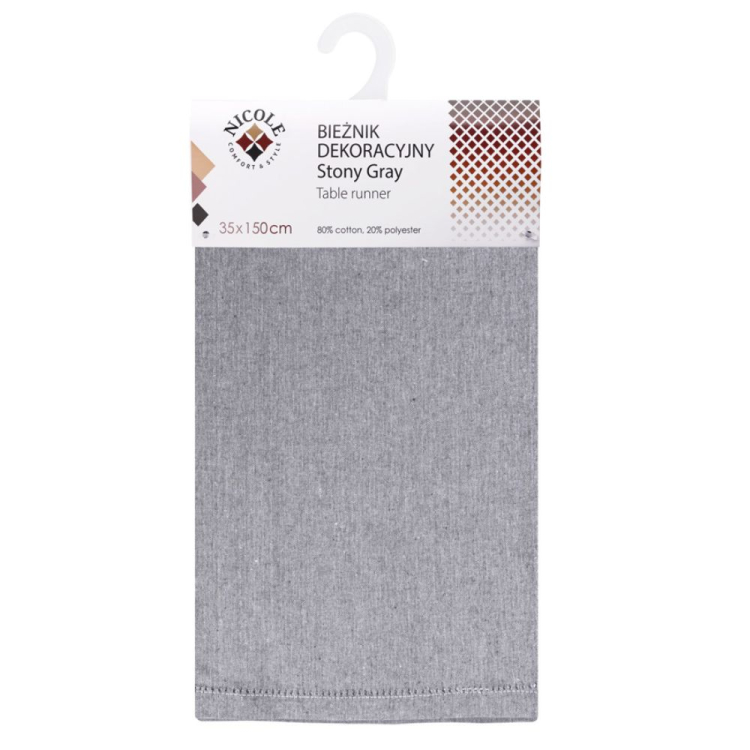 Bieżnik dekoracyjny STONY GRAY 35x150cm RAVI